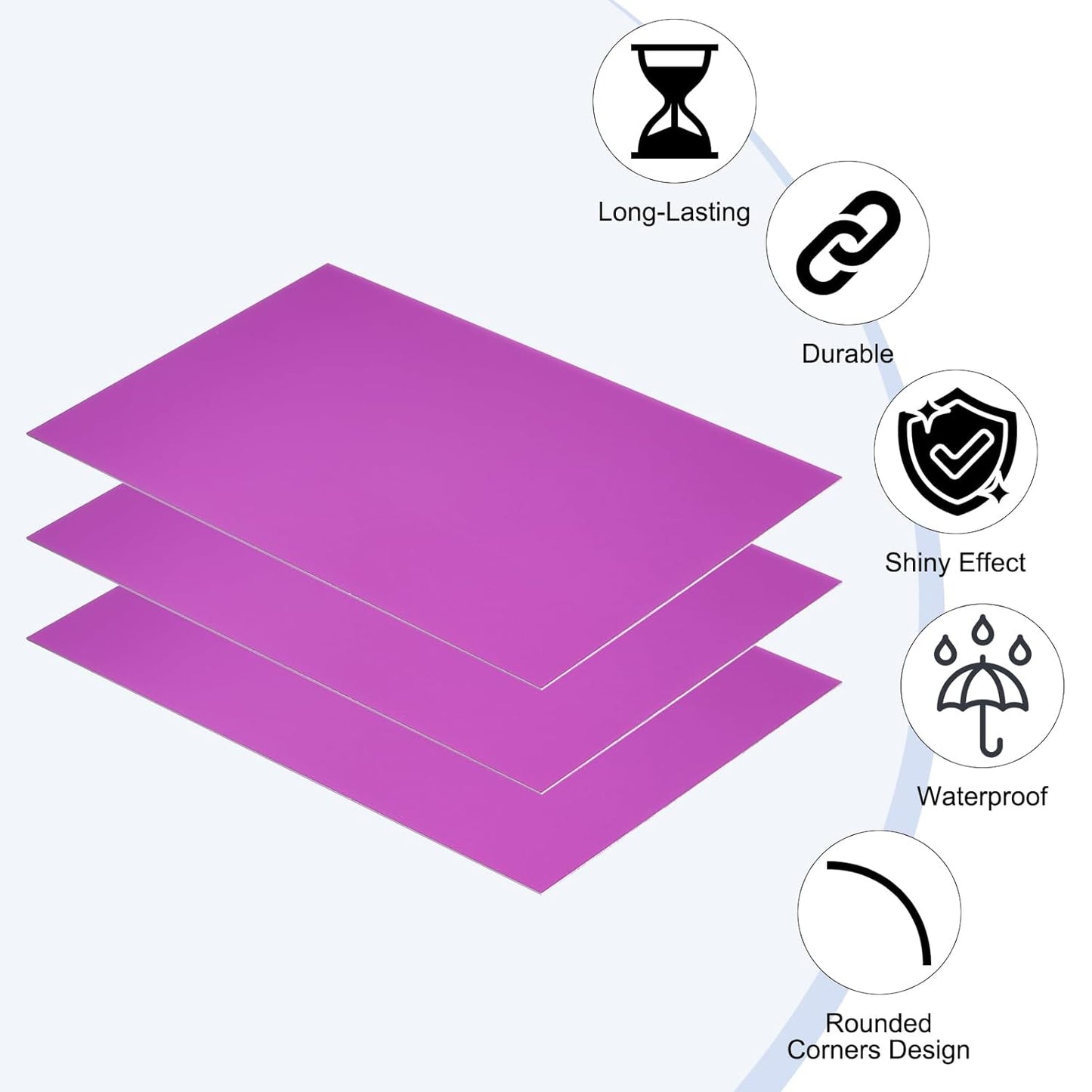 PATIKIL 8x12 Inch Anodized Aluminum Sheet Metal, 3Pcs Laser Plates Engraving Blanks 0.5MM Thin Rectangle for Crafting DIY House Laser Engraving, Purple