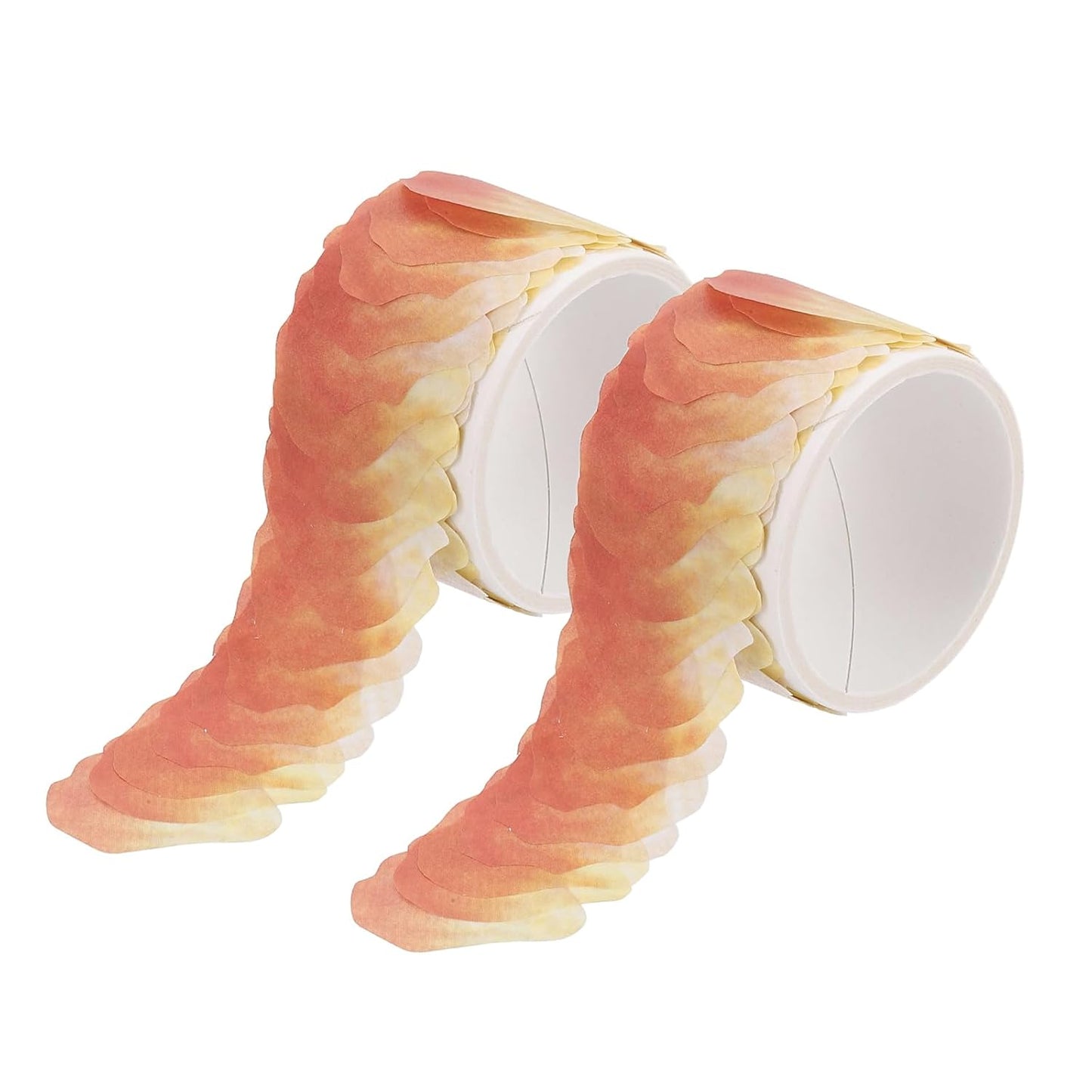 uxcell 2 Rolls Petal Washi Tape, 80 Pieces Floral Decorative Tape Colored Masking Tapes Crafting Supplies for DIY Crafts, Gift Wrapping, Scrapbook, Party Decorations, Large Orange