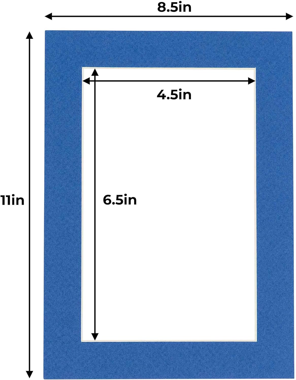 5x7 Mat for 8.5x11 Frame - Precut Mat Board Acid-Free Show Kit with Backing Board, and Clear Bags Royal Blue 5x7 Photo Matte Made to Fit a 8.5x11 Picture Frame Matboard for Framing, Pack of 10 Mats