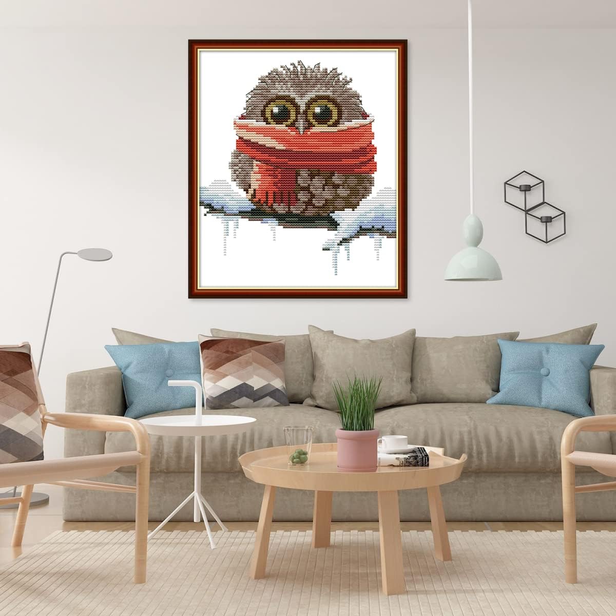 CROSSDECOR Cross Stitch Kits for Beginners,Owl Pattern Crossstitching Preprinted kits DIY Needlepoint Embroidery Craft Kits 11CT 3 Strands-9.5×11 inch