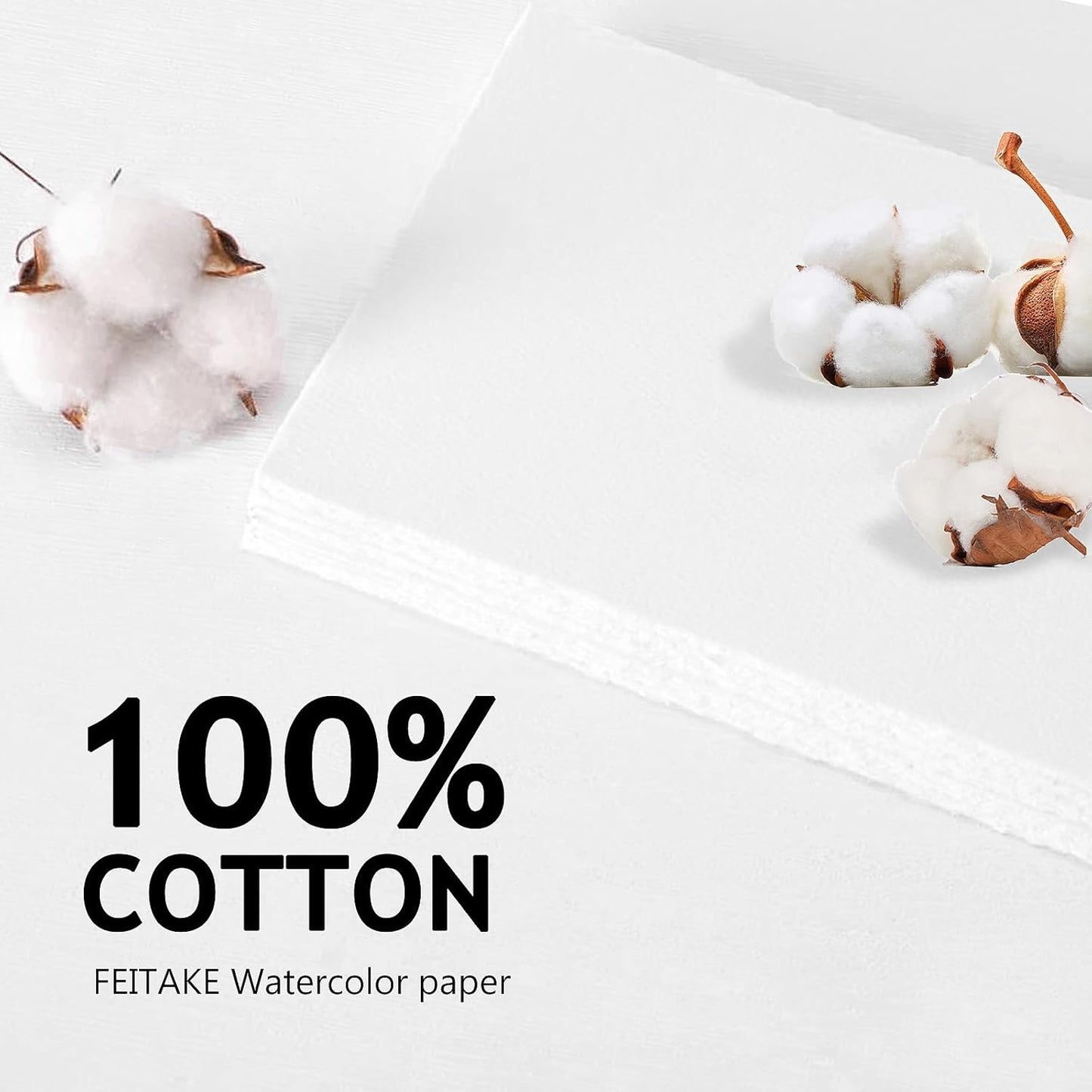 FEITAKE 100% Cotton Watercolor Paper Cold-Press / 140lb (300gsm) / Acid Free Mixed Media Art Drawing Papers - 30Sheets Pack - 6"X8"