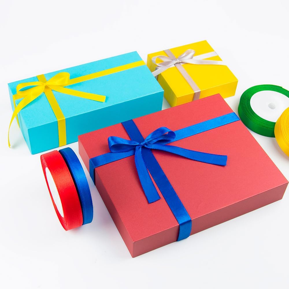 KMER LIFE Solid Color Autumn Orange Satin Ribbon 5/8 Inches x 25 Yards, Ribbons Perfect for Crafts, Wedding Decor, Bow Making, Sewing, Gift Package Wrapping and More