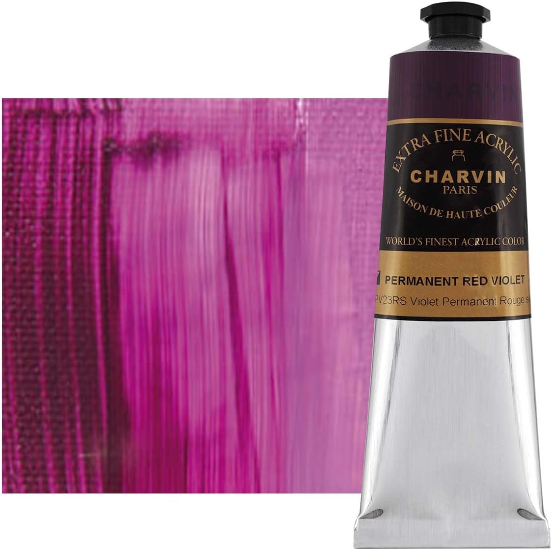 Charvin Extra Fine Professional Artist Acrylic Paint Colors, Nature Themed Hues, 150ml Permanent Red Violet
