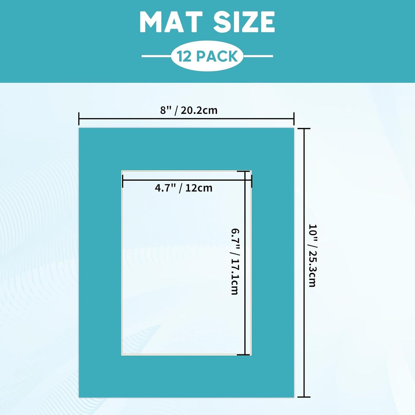 ZBEIVAN 12 Packs Mixed Colors 8x10 Picture Frame Mats for 5x7 Photos, Artworks and Prints, White Core Bevel Cut Frame Mattes