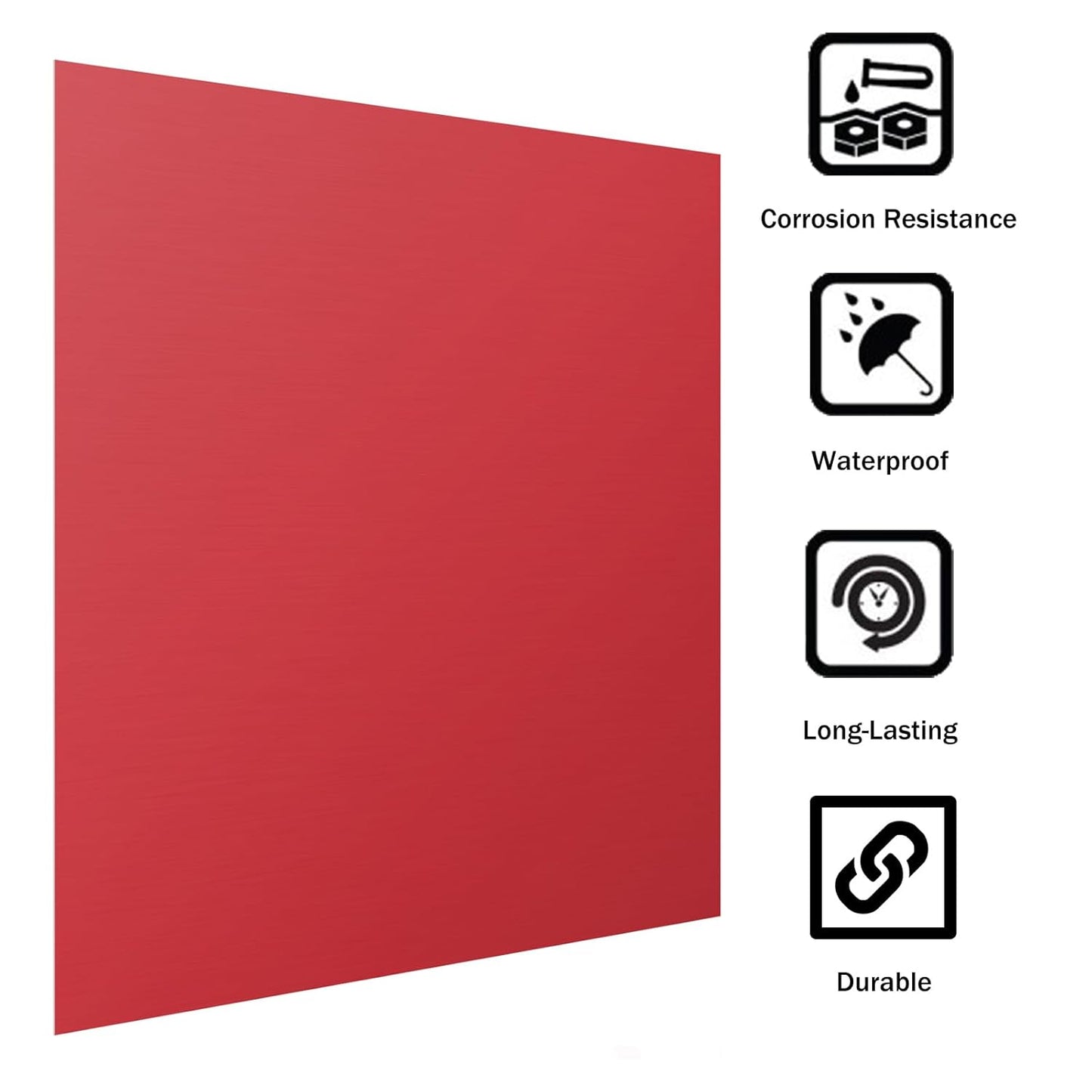 Anodized Aluminum Sheet Metal 12 x 1/32 Inch Red Plates Engraving Blanks for Laser Engraving, 0.8MM Thin Decorative Sheets Crafting, House Decoration