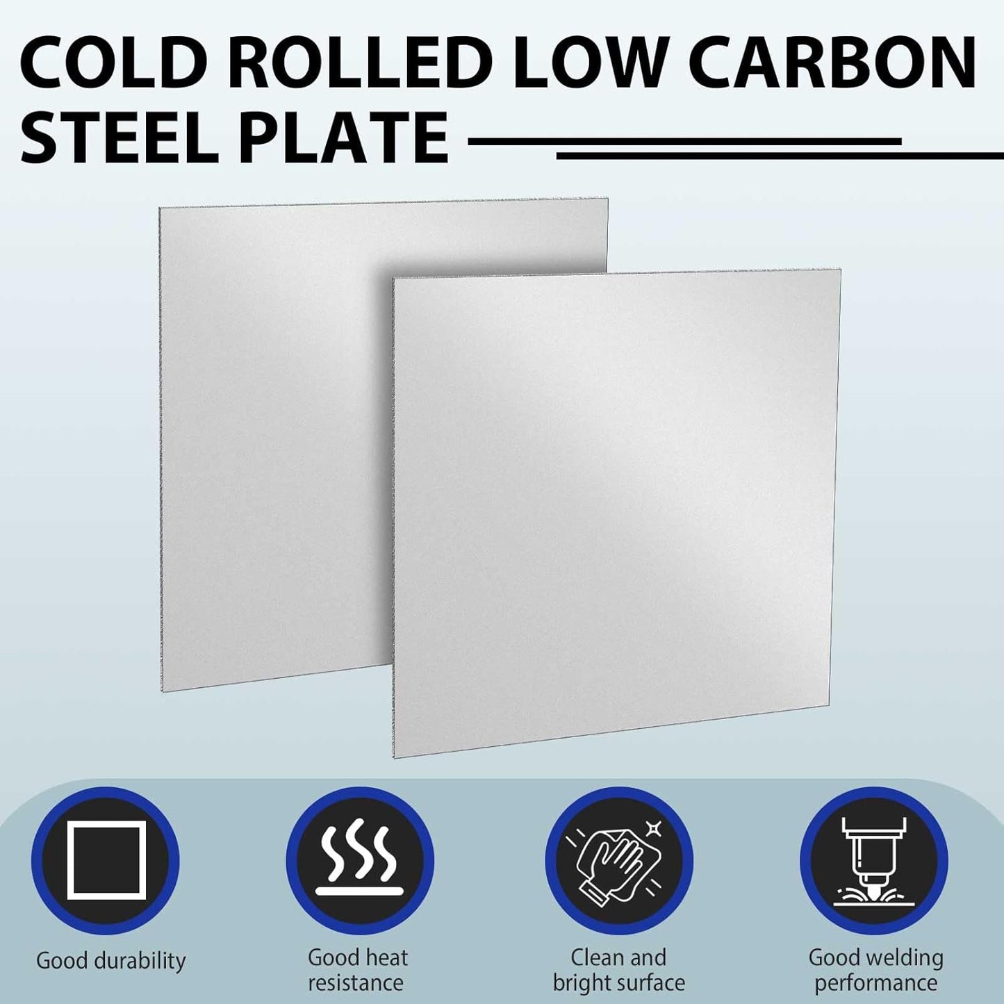 1 Pcs 16 Gauge 8 x 8 Inch Metal Steel Sheet Steel Plate Mild Carbon Cold Rolled Square Weldable Metal Panels for Outside Industrial DIY Use Projects Weld Accessories