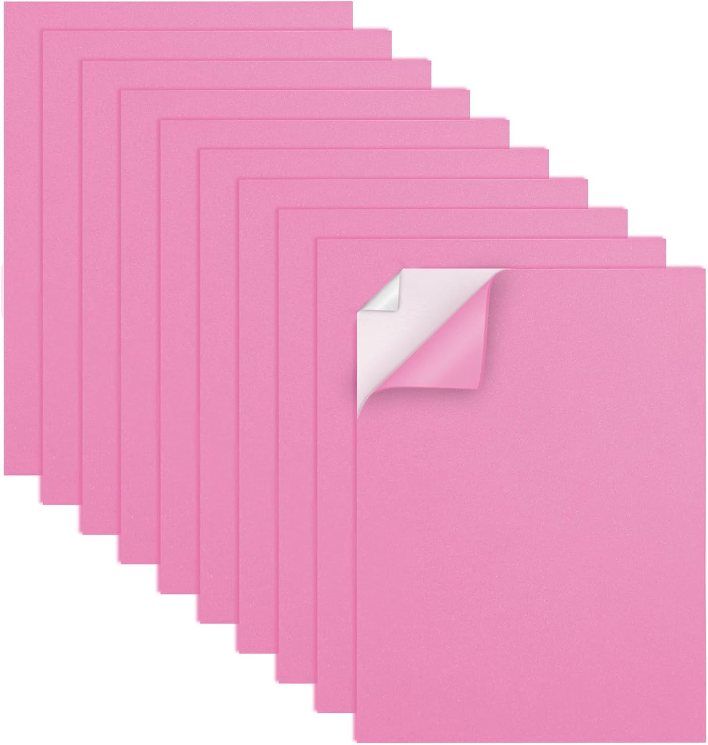 MEARCOOH Self Adhesive Foam Sheets, Pink 9x12 Inch 2mm Sticky Eva Foam Paper for Crafts Cardmaking Photo Frames Classroom Scrapbooking Christmas Crafts (Pink 10 Sheets)
