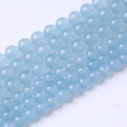 32PCS 12MM Natural Cyanihalite Round Loose Stone Beads for Jewelry Making DIY Energy Stone Healing Power Bracelet 15"
