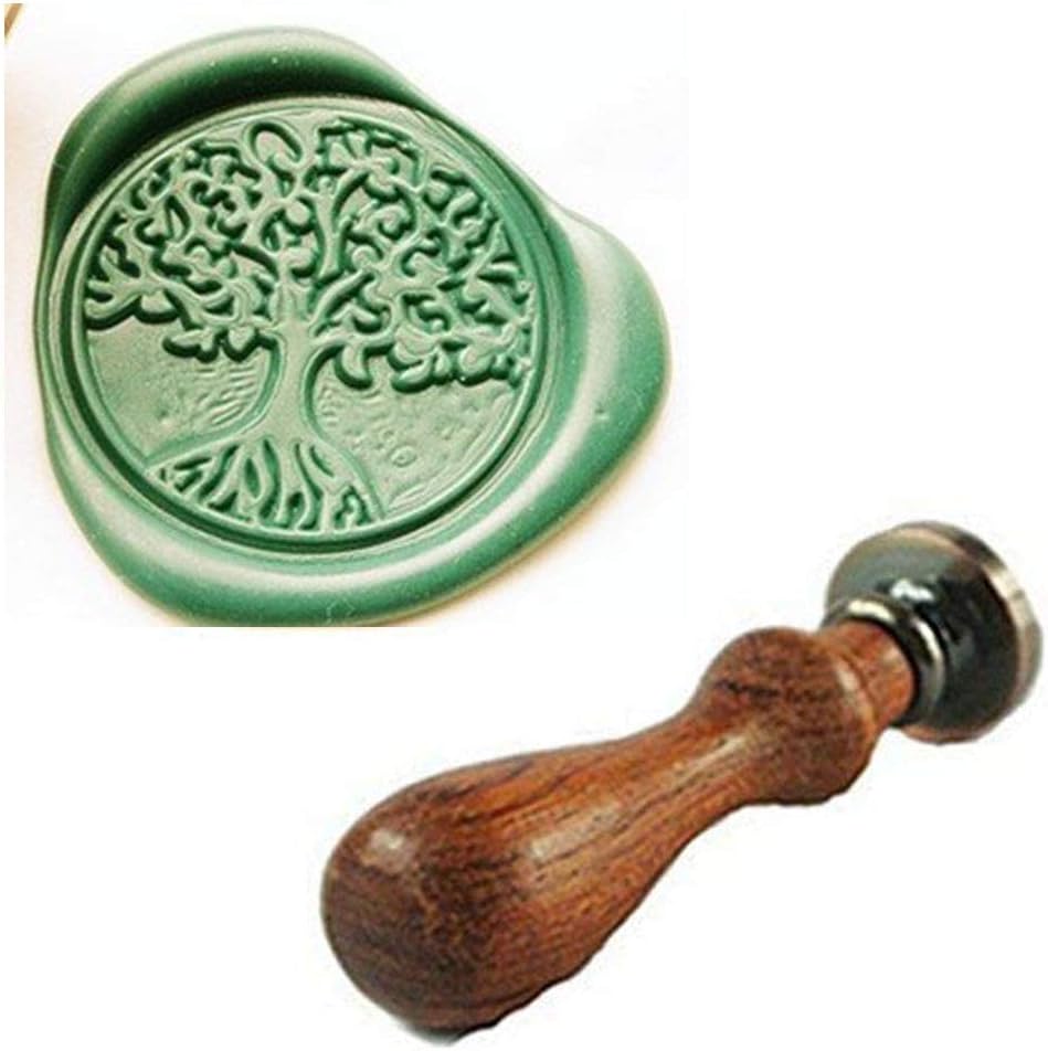 MNYR Vintage Tree of Life Tree Plant Wax Seal Sealing Stamp Embellishment Wedding Invitation Card Snail Mail Gift Wrapping Wine Package Great Christmas Gift Idea Wax Seal Stamp Set