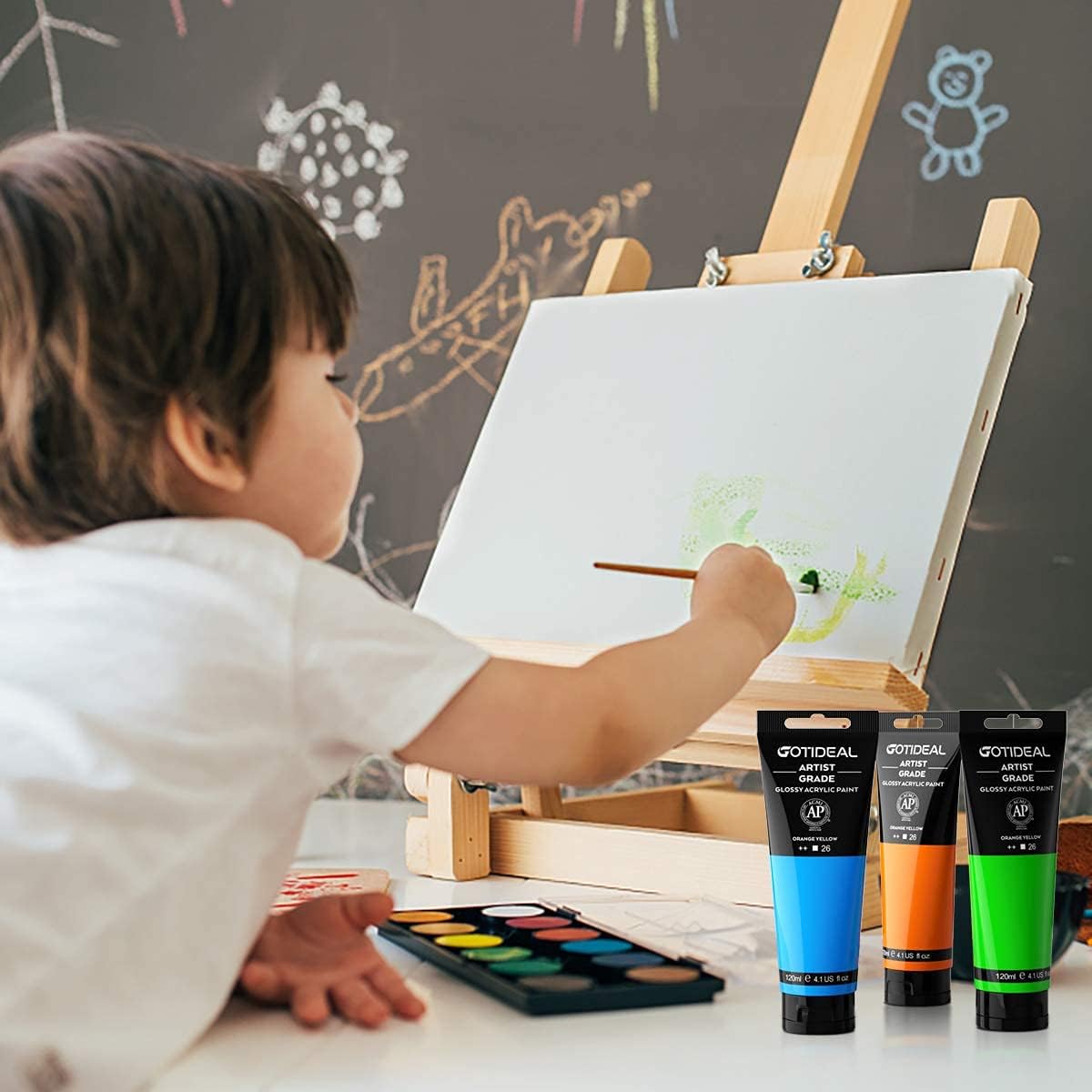 GOTIDEAL Acrylic Paint Raw Umber Tubes(120ml, 4.1 oz) Non Toxic Non Fading,Rich Pigments for Painters, Adults & Kids, Ideal for Canvas Wood Clay Fabric Ceramic Craft Supplies (Raw Umber)