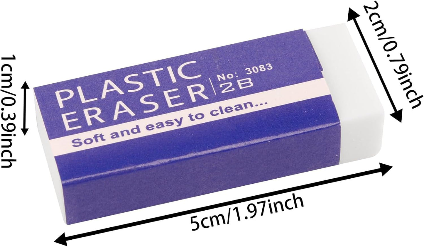 20 Pack Pencil Erasers, Soft, and Durable Erasers for Pencils, Perfect for Artists and Professionals, Long-Lasting Erasing Performance