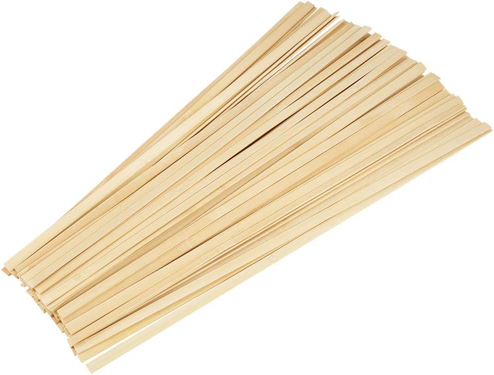 Pllieay 60 Pieces Wooden Sticks for Crafts, Bamboo Sticks Wooden Craft Sticks Extra Long Sticks for Crafting (15.75 Inches Length × 0.35 Inches Width)