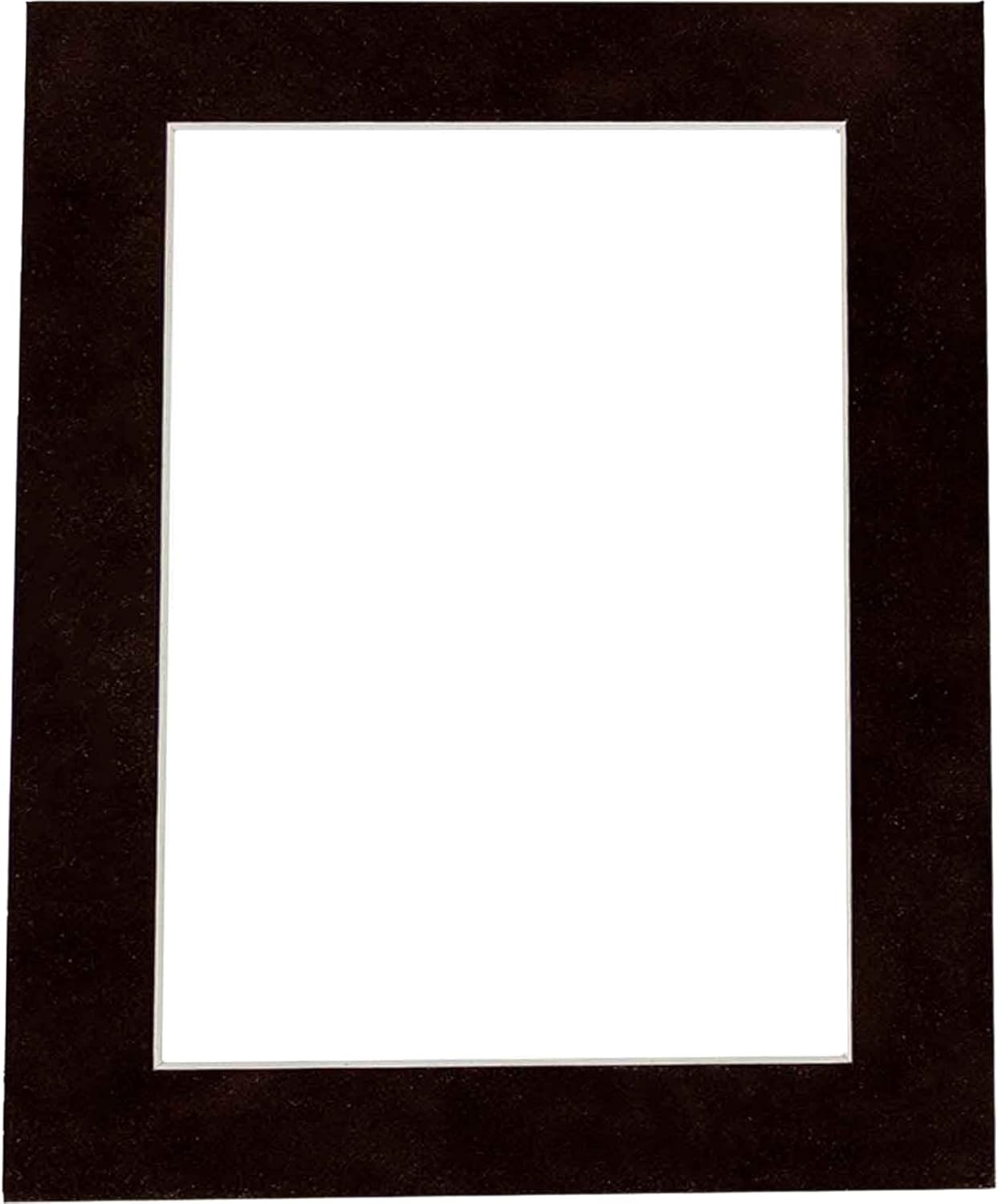 8x10 Mat Bevel Cut for 6x8 Photos - Acid Free Black Suede Precut Matboard with Backing Board and Crystal Clear, Self Seal Photo Mat Bag - for Pictures, Photos, Framing - 4-ply Thickness