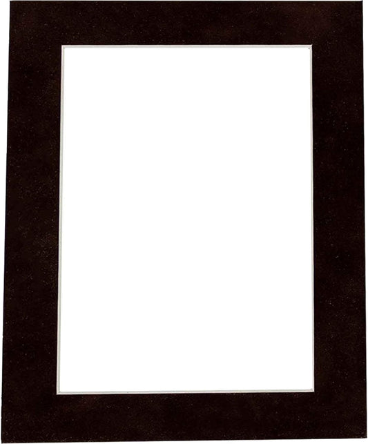 11x14 Mat Bevel Cut for 8.5x11 Photos - Acid Free Black Suede Precut Matboard With Backing Board and Crystal Clear, Self Seal Mat Bag - For Pictures, Framing - 4-ply Thickness