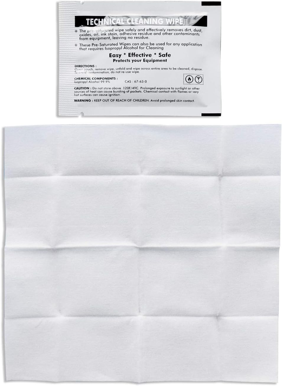 99.9% Technical Prep Pads, 5"×6" Multi-Purpose Large Non Woven Handy Wipes Cleaning for Surfaces/Electronics/Industrial/Thermal Paste Remover, etc, 40/Box