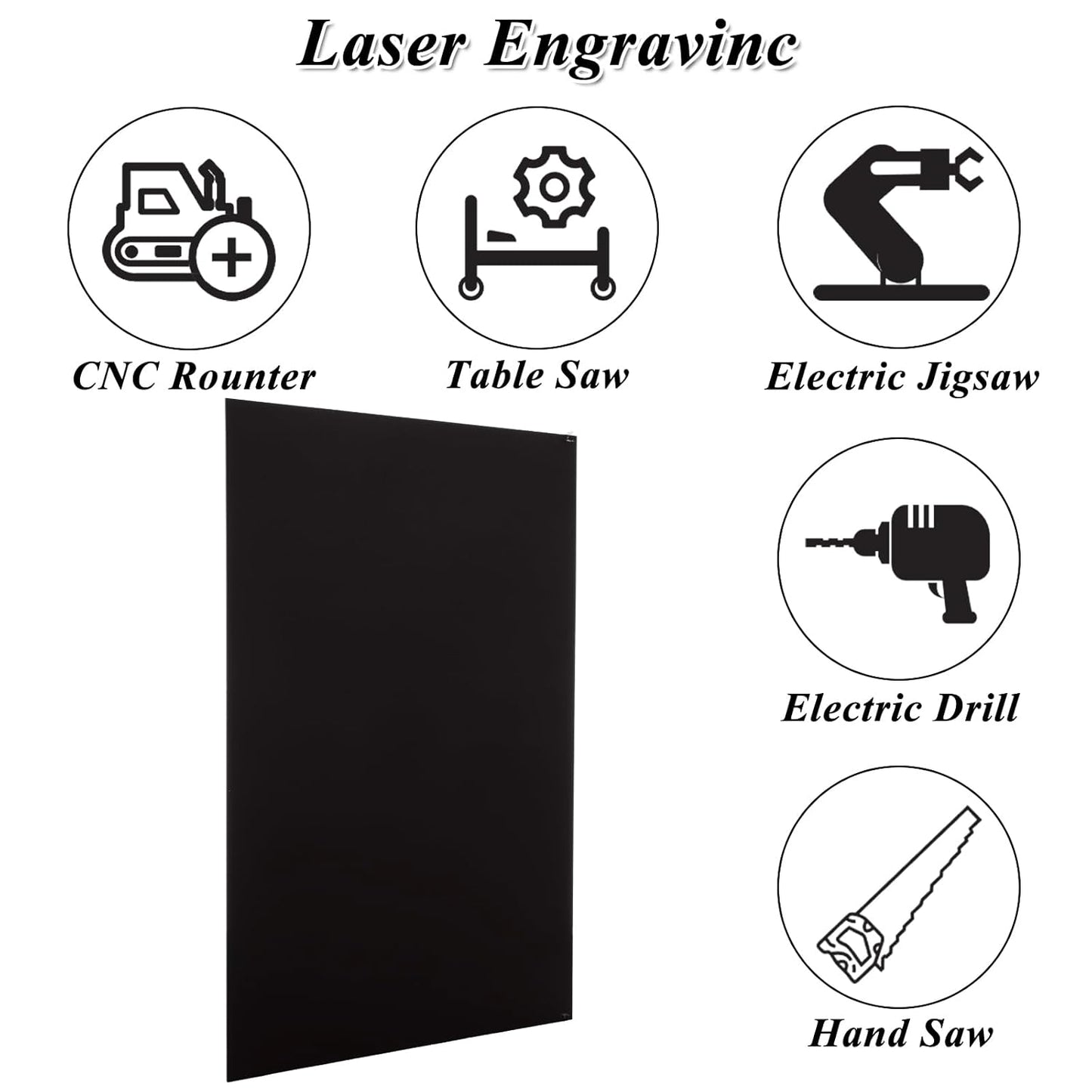 CYEAH 3 Pcs Anodized Aluminum Sheets Metal, 11.8 x 7.8 inch Metal Plates Engraving Blanks, 1 mm Thin Black Aluminum Plates Engraving Blanks for Laser Engraving, Crafting, Decoration