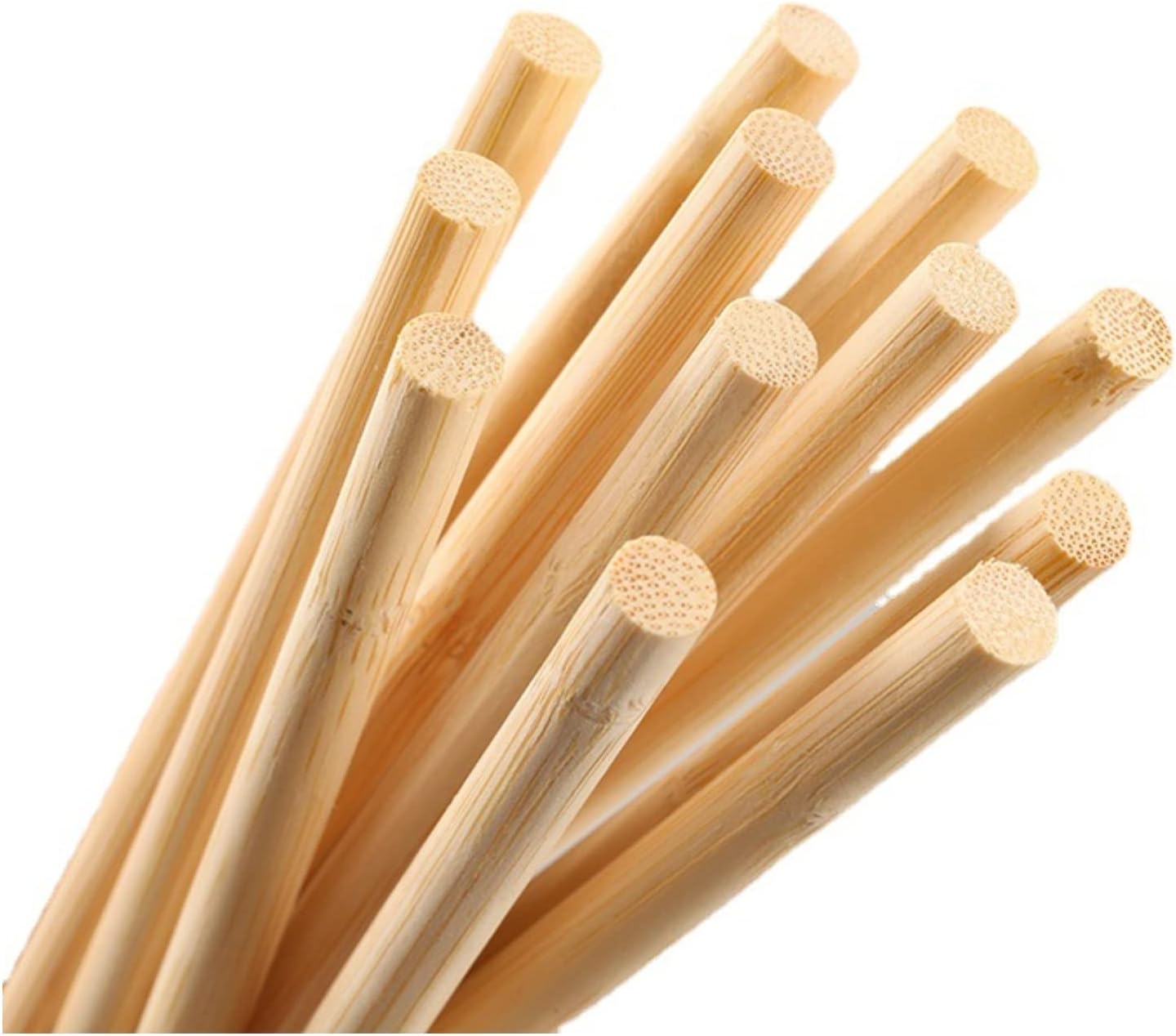 HOPELF 10PCS Dowel Rods - 3/8 x 48 Inch Bamboo Sticks - for Crafts, Hardwood & Wooden Rods Assortment