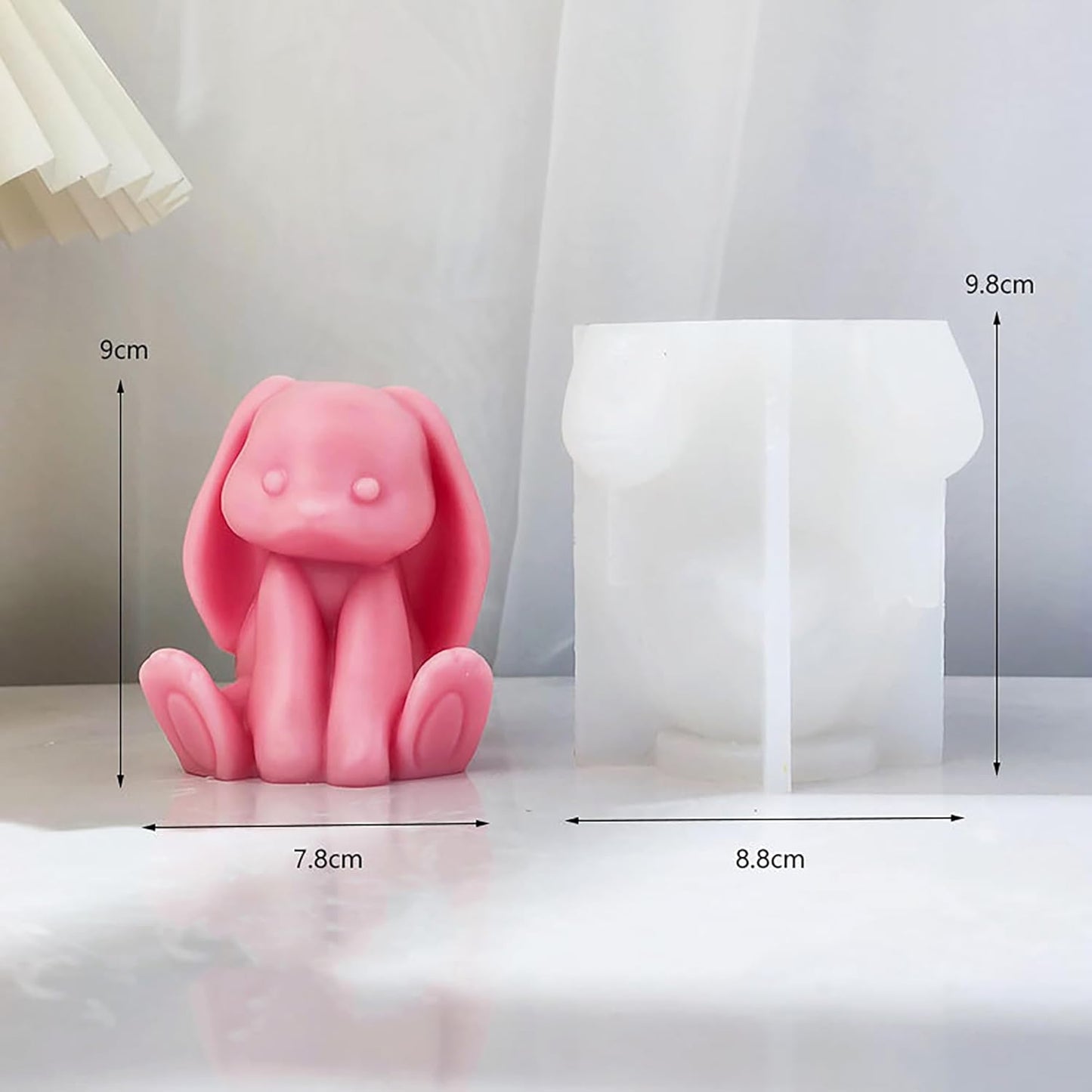 Rabbit Molds Large Ear Rabbit Candle Resin Mold - Resin Casting Silicone Molds for Home Decor & Candle Making Wave Spiral Mold