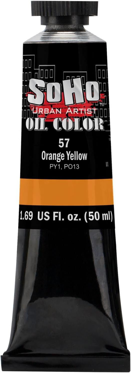Soho Urban Artist Oil Paint - Orange Yellow, 50 ml Tube - Best Valued Oil Colors for Painting, Excellent Pigment Load