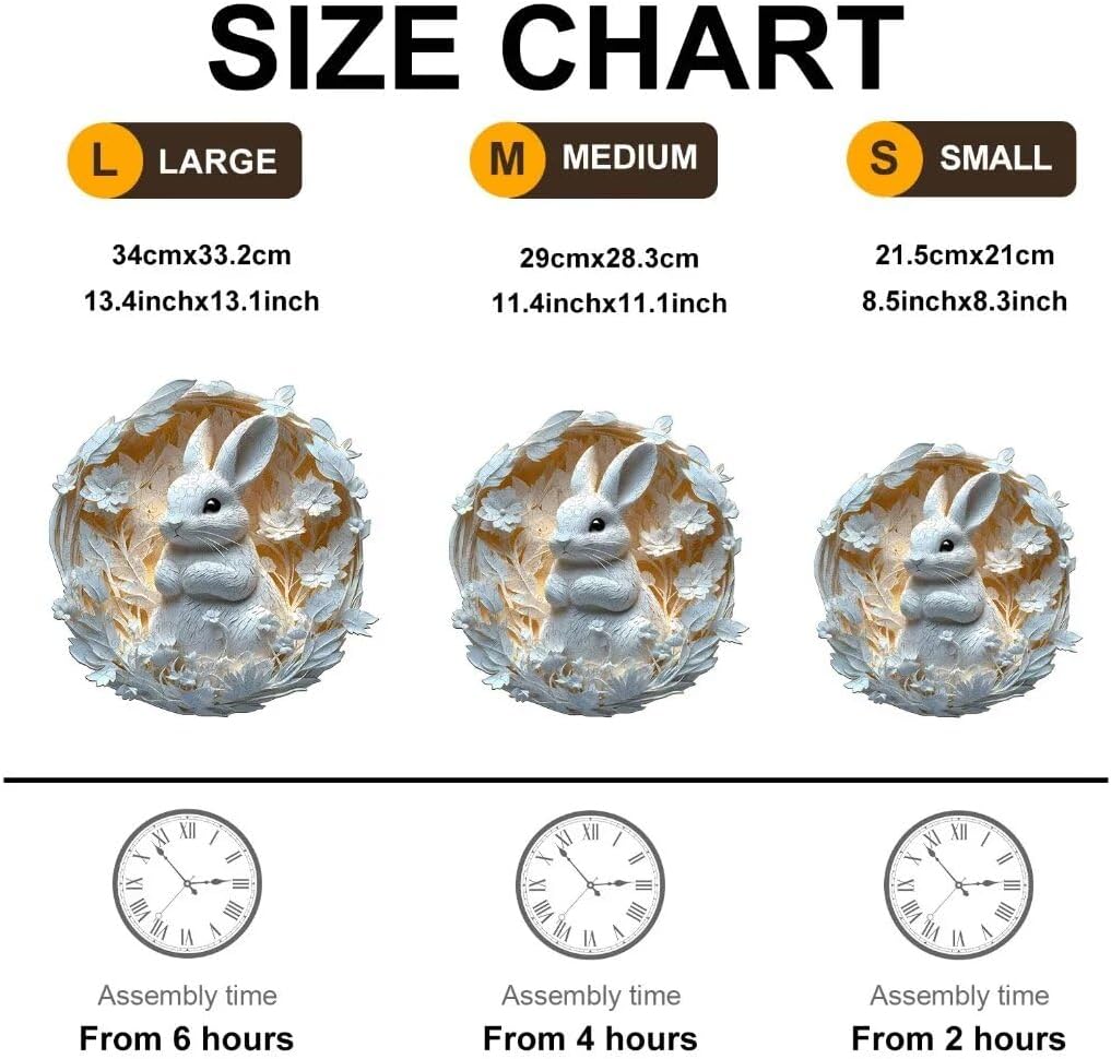 Wooden Puzzles Adults, 3D Paper Rabbit Wooden Puzzles 100 Pieces, Unique Animal Shaped Wood Challenging Jigsaw Puzzles Gifts for Adults, 8.5x8.3in