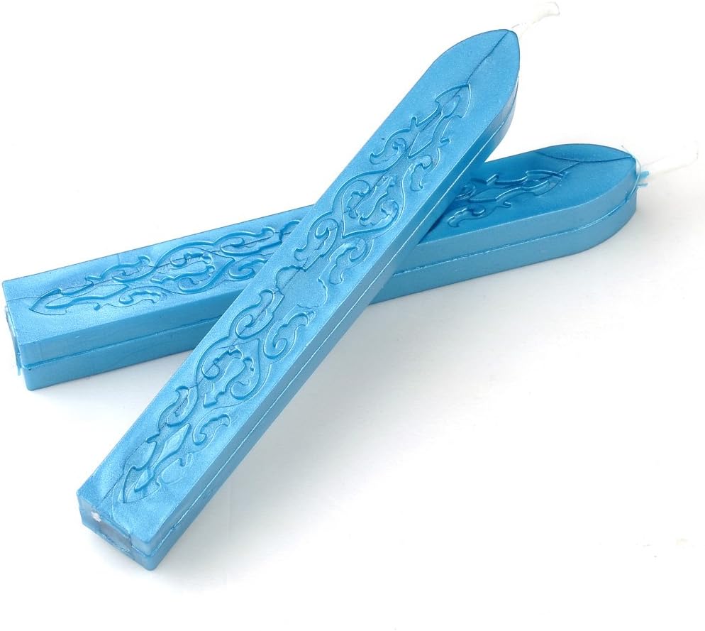 Yoption Sealing Wax Sticks with Wicks Antique Fire Manuscript Sealing Wax for Wax Seal Stamp (Blue)