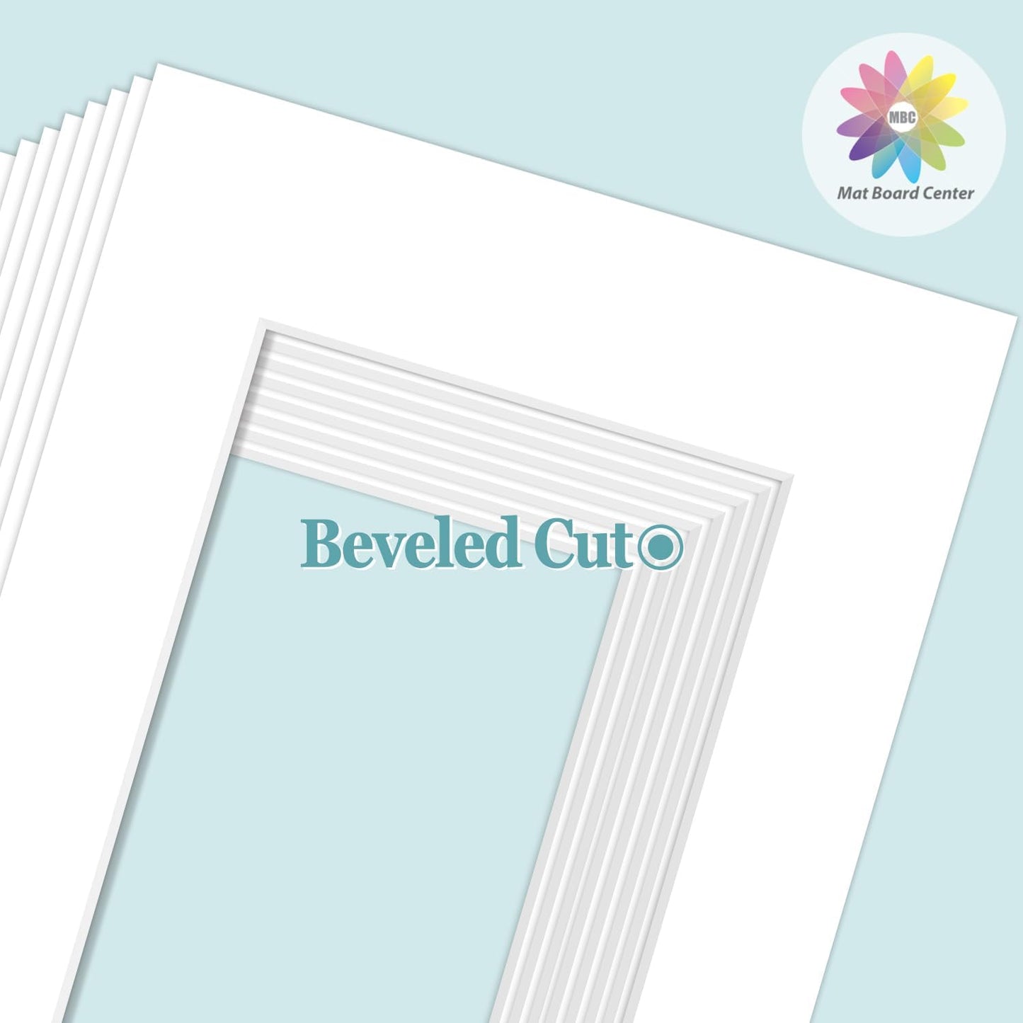 MBC Mat Board Center, 10 Pack 9X12 for 6X8 White Picture Mats Frame Mattes, Bevel Cut, Acid Free, 4-Ply Thickness