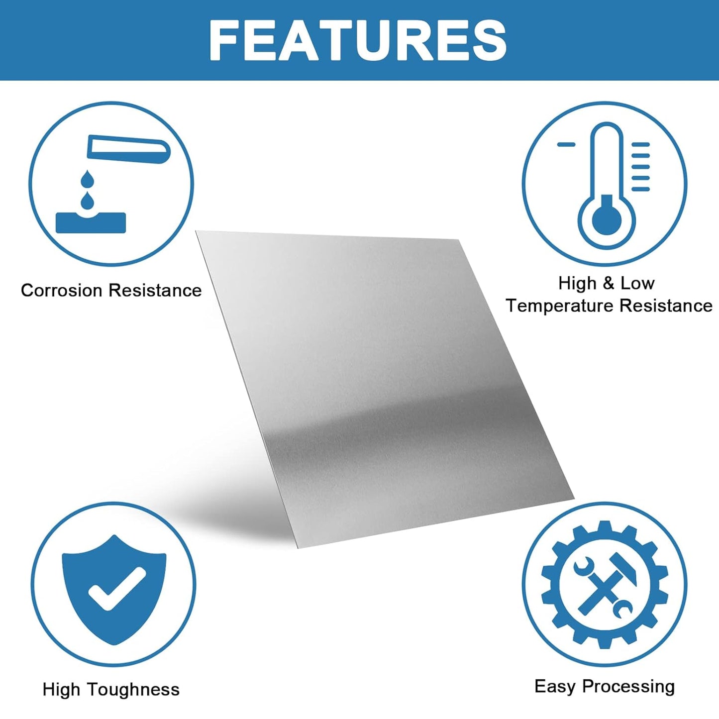304 Stainless Steel Sheets Metal 12" x 12" x 1/64" (0.02") Inch 304 Stainless Steel Plates 0.50MM Stainless Steel Shim Plates Metal Sheets for Crafting, DIY, Kitchen Stovetop, Snow Frosted Surface