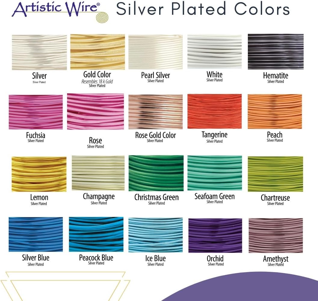 Artistic Wire, 18 Gauge Silver Plated Tarnish Resistant Colored Copper Craft Wire, Rose, 20 ft