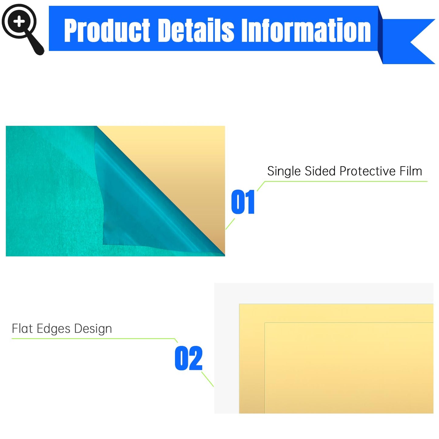 Brass Sheet,6" x 6"-18 Gauge(1mm) Thickness,99.9% Pure Brass Plates for DIY, Jewelry, Electrical, Repair, Industrial(2 Pac）
