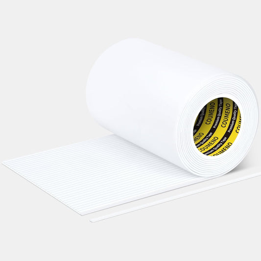 Caulk Sealing Strip for Tiles Bathtub Bathroom Toilet Kitchen,Wall,Corner, Gap Filling Self Adhesive Tape, 0.2in x 6.56FT x 19Strips(125FT Total) Seal Strips for Small Gaps (White)