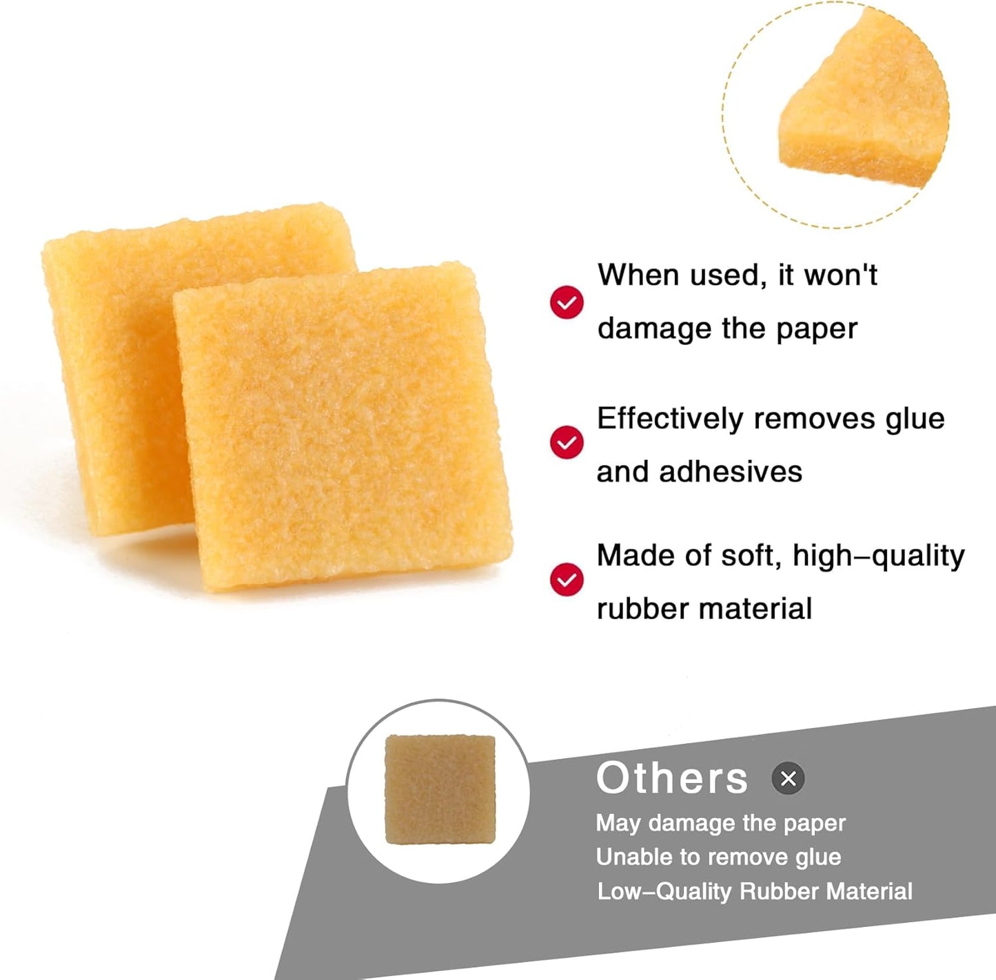 2pcs Glue and Residue Eraser Rubber Cement Cleaner for Removing Adhesive and Residues from Paper Plastic and More