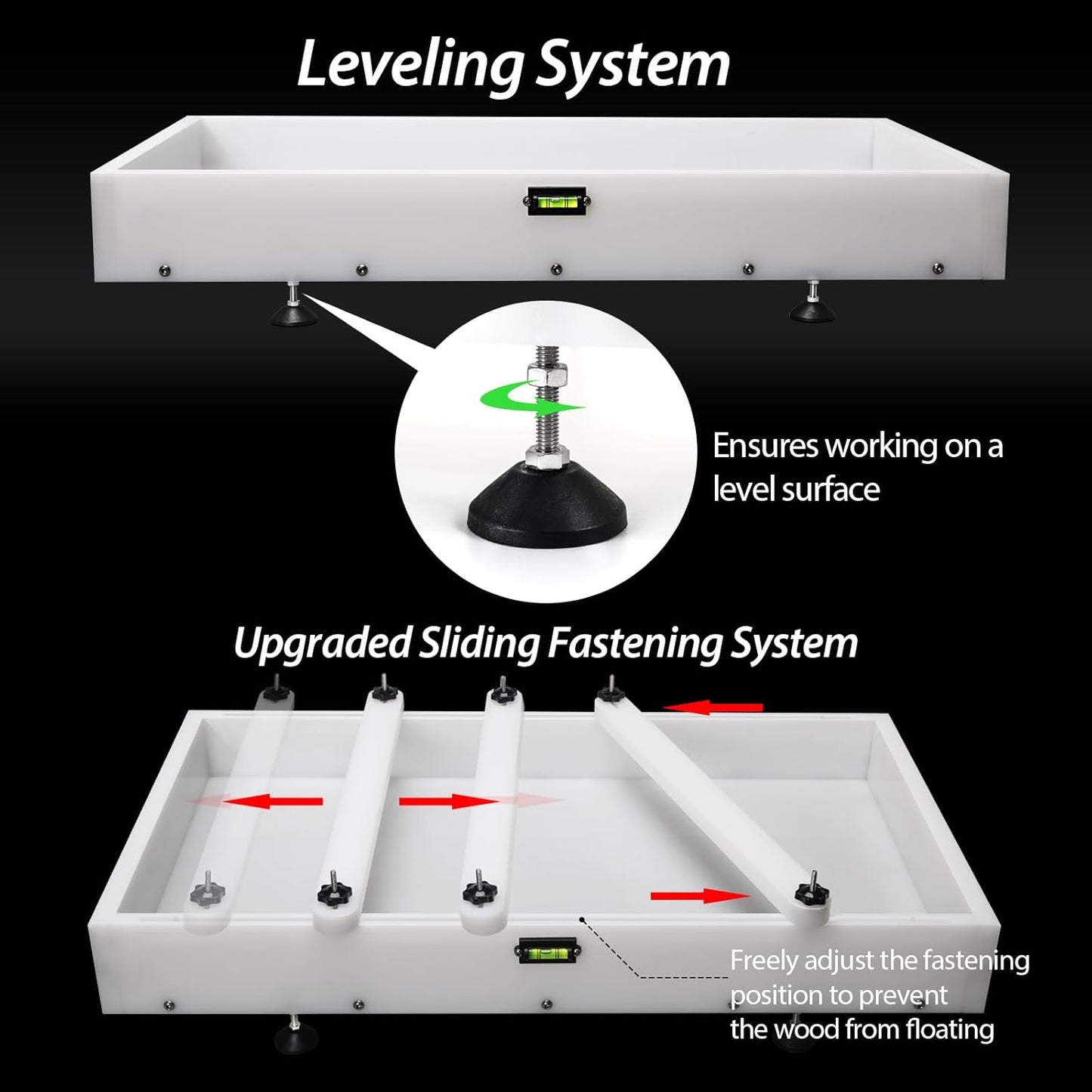 Large Reusable Epoxy Resin Mold 16×10×3 Adjustable Clamping System – Ideal Resin Molds for Coffee Tables, Trays, Cutting Boards & DIY Projects