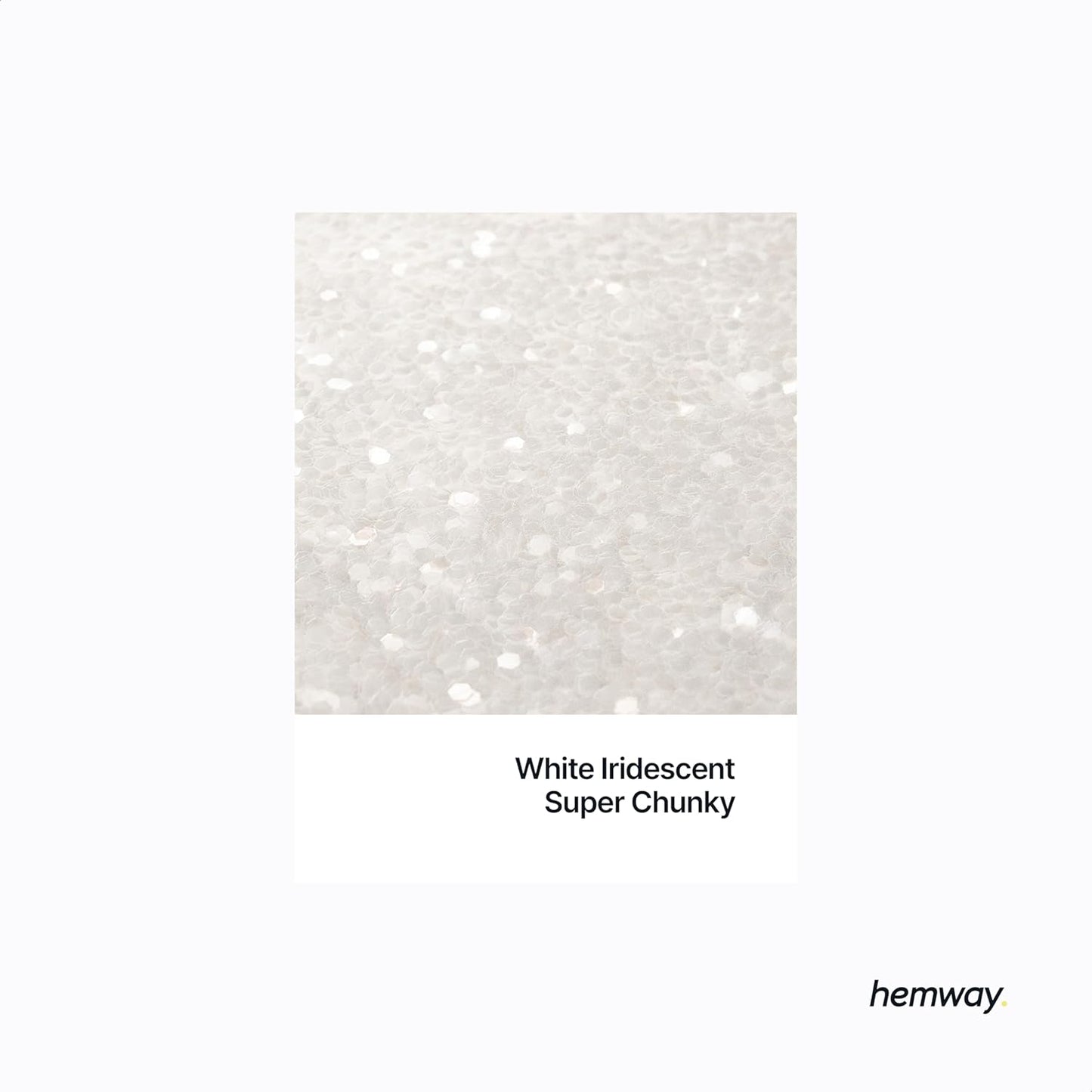 Hemway Glitter for Resin 100g White Iridescent Metallic Crystals for Epoxy Craft Super Chunky Flakes Tumblers Wax Melt