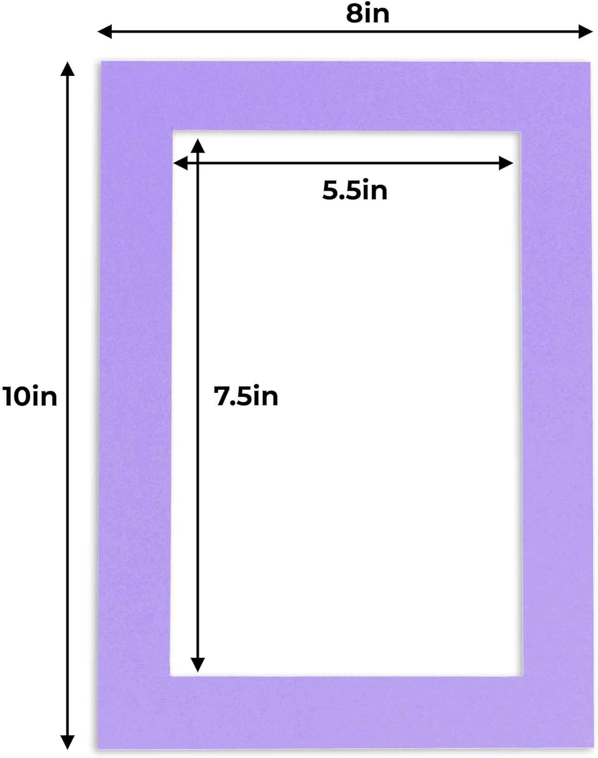 6x8 Mat for 8x10 Frame - Precut Mat Board Acid-Free Light Purple 6x8 Photo Matte Made to Fit a 8x10 Picture Frame, Premium Matboard for Family Photos, Show Kits, Art, Picture Framing, Pack of 100 Mats