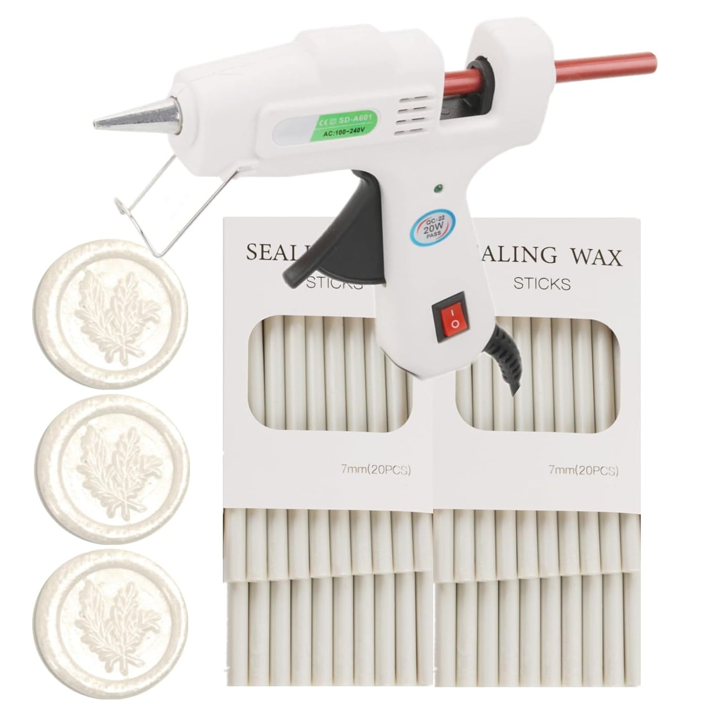 40Pcs Pearl White Wax Seal Sticks with 0.28'' Glue Gun, Great for Wedding, Envelopes, Gift Wrapping