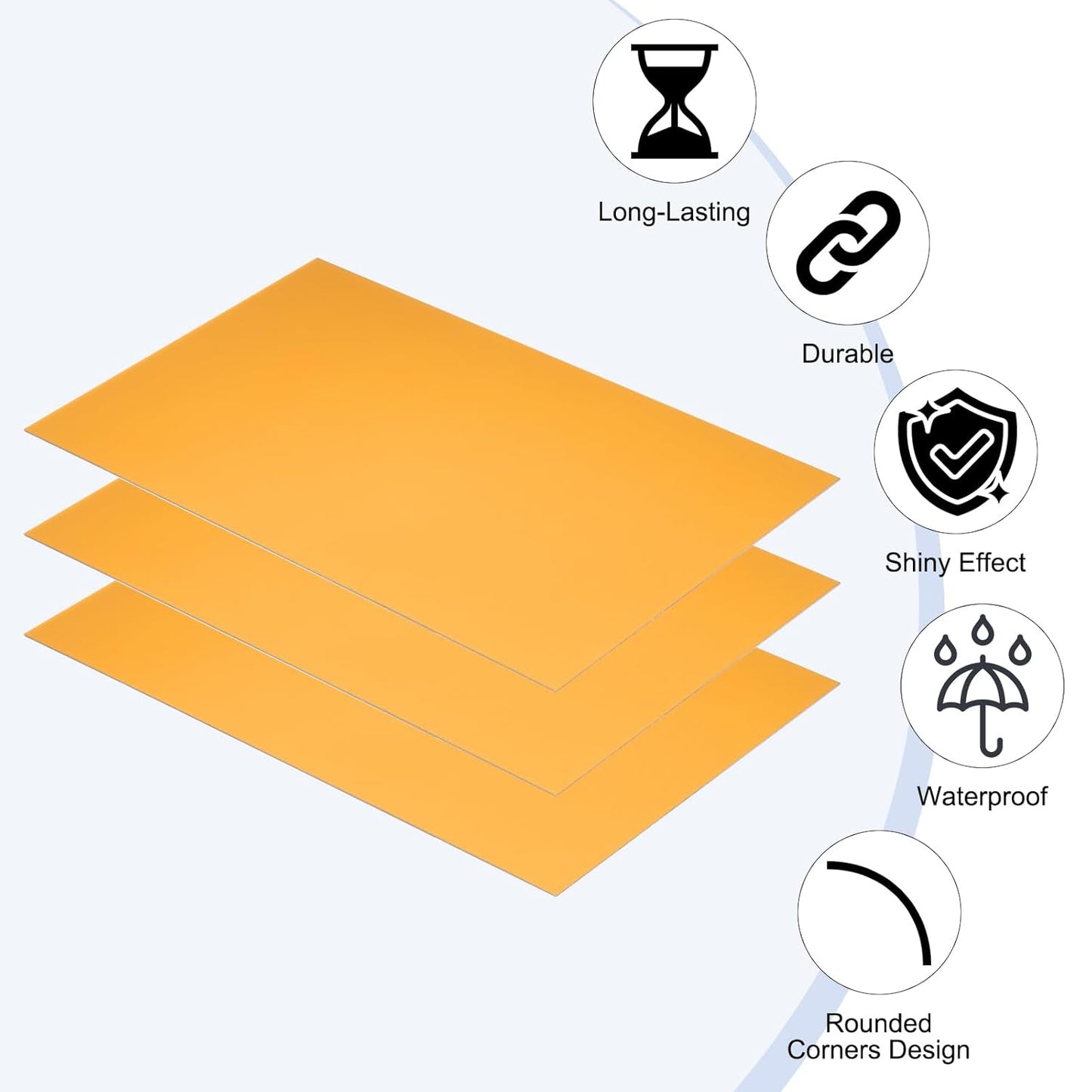 PATIKIL 8x12 Inch Anodized Aluminum Sheet Metal, 3Pcs Laser Plates Engraving Blanks 0.5MM Thin Rectangle for Crafting DIY House Laser Engraving, Yellow