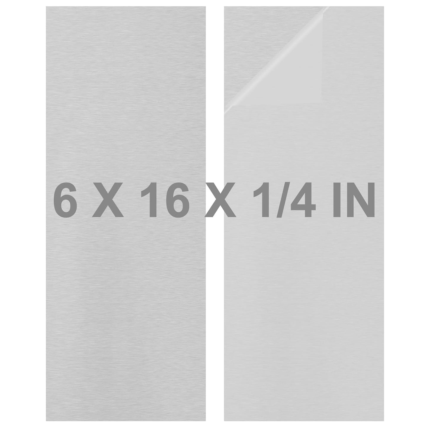 2Pack 6061 T651 Aluminum Sheet Metal 6 x 16 x 1/4 (6MM) Inch Thick Flat Plain Aluminum Plate Covered with Protective Film, Heat Treatable Rectangle 6MM Aluminum Metal Plate for Industrial