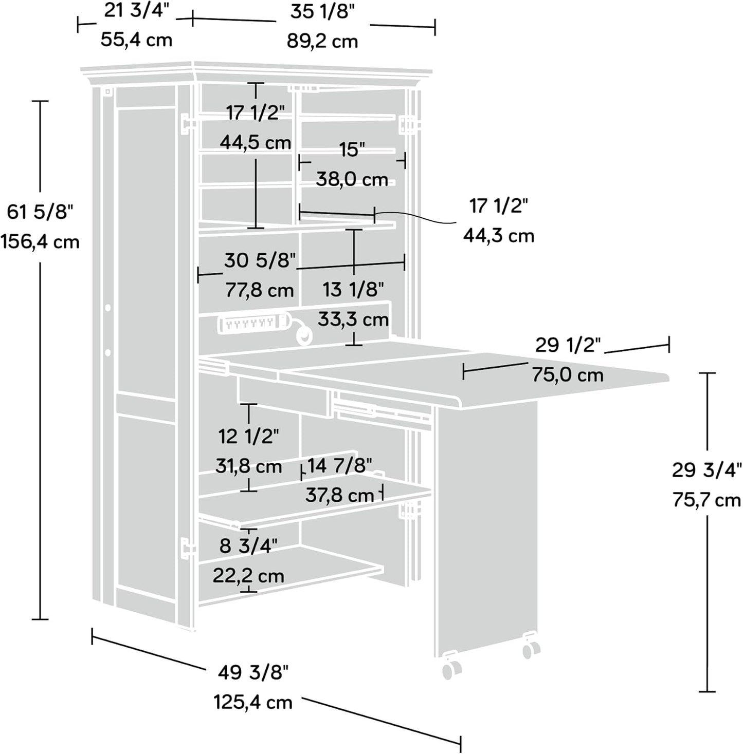 Sauder Miscellaneous Storage Craft & Sewing Armoire, Pacific Maple finish