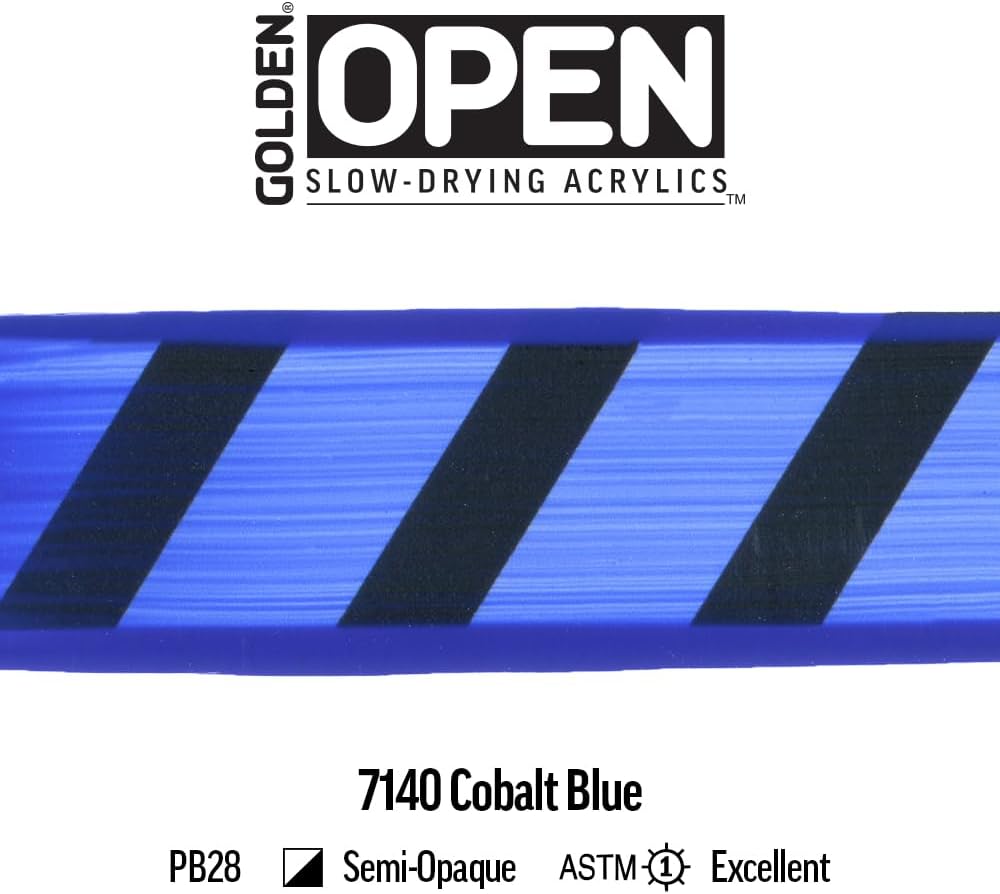 OPEN Slow-Drying Acrylics by GOLDEN, Cobalt Blue, 5 fl oz. tube, Professional Acrylic Paint, Semi-Opaque