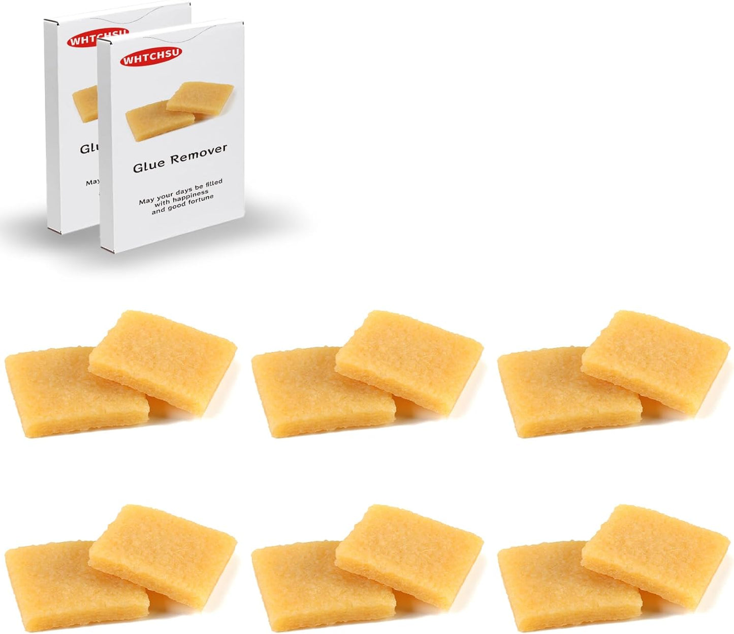 WHTCHSU 12 pcs Glue and Residue Eraser Rubber Cement Cleaner for Removing Adhesive and Residues from Paper Plastic and More