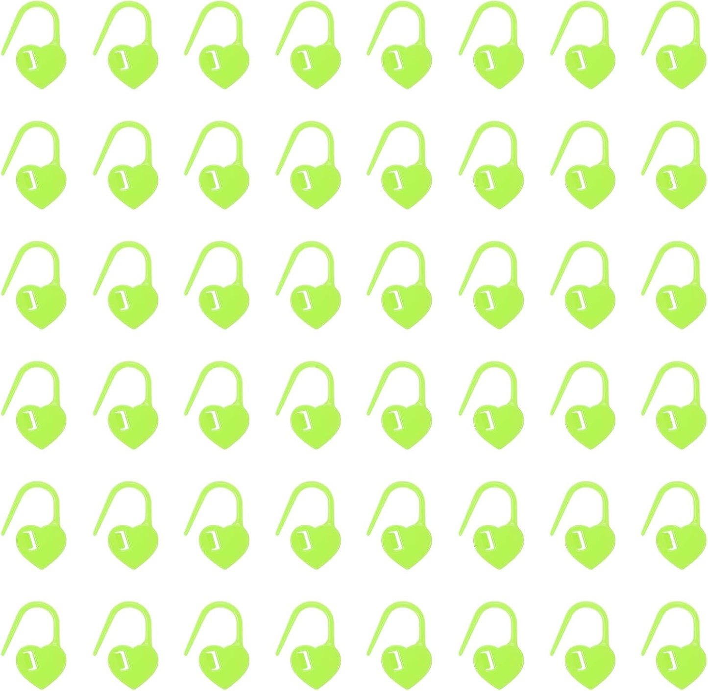 uxcell 200pcs Stitch Markers for Crocheting, Heart Shaped Crochet Marker Needle Clip Counter for Knitting Clothing Tag DIY Craft,Fluorescent Green