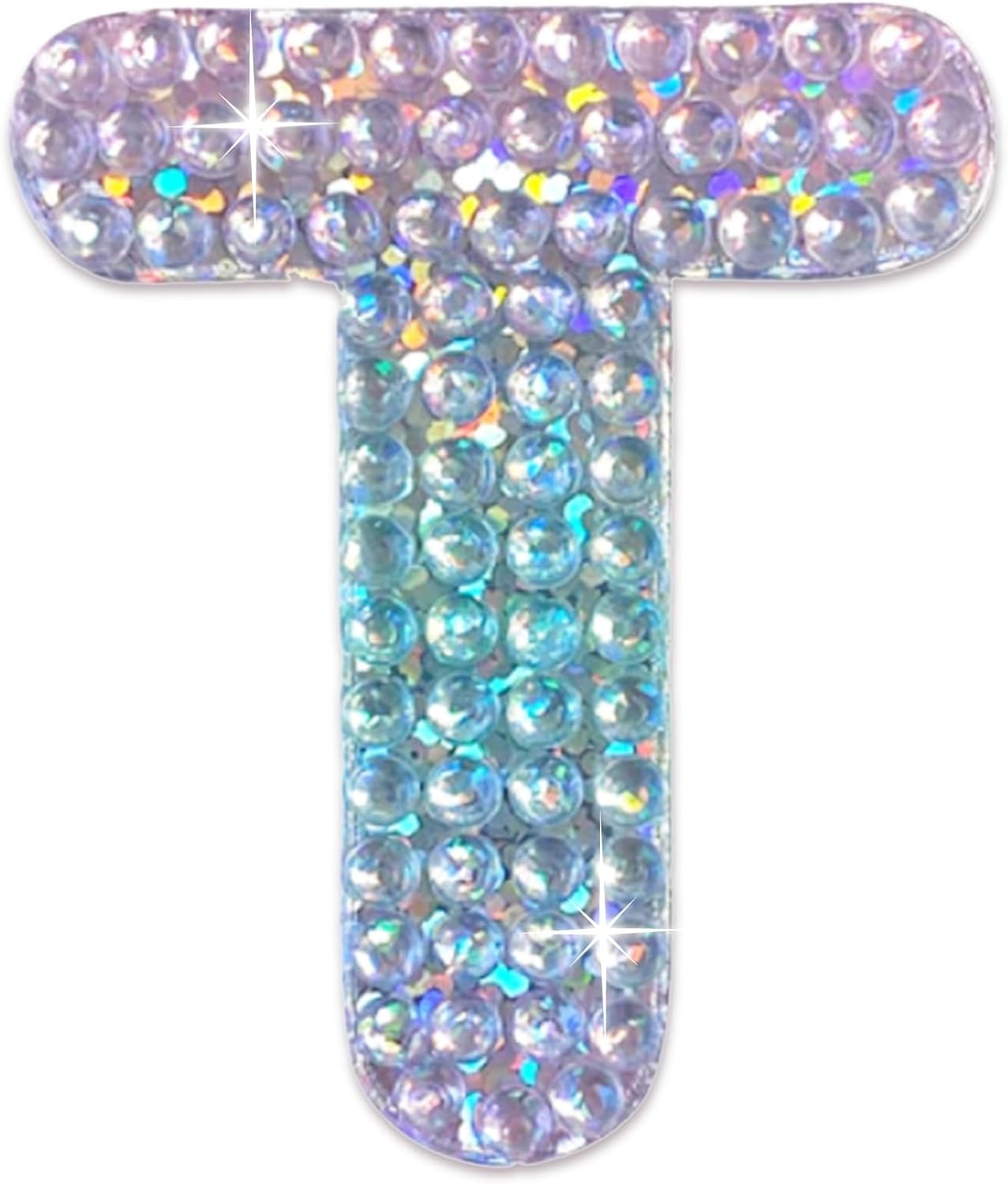 StickerBeans® Rhinestone Alphabet Letter Sticker T - Unique Sparkly Design 2” x 2” Cut-to-Shape Adhesive - Personalization, Collecting, Gifting, Scrapbooking, Decorating Laptops, Phone Cases, All Ages