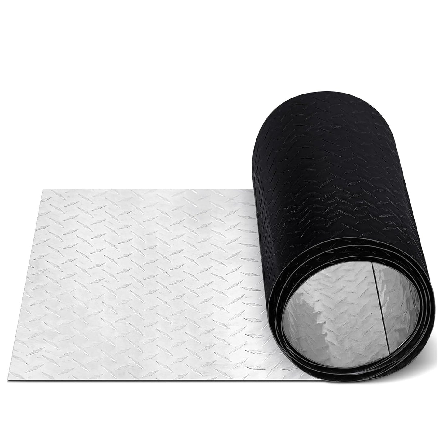 1pcs Diamond Plate Sheet Metal Heavy Duty Tread Aluminum Sheet Diamond Tread Plate for Wall Covering, Cargo Trailer, RV and More (12'' X 120'' X 0.06'',Black)