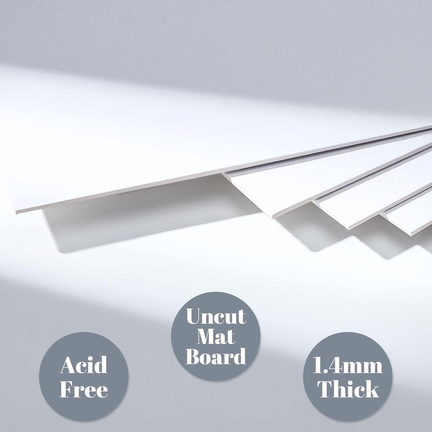Prudiut 15 Pack 11x14 Backing Boards Only, Uncut White Mat Board Acid Free Mat Board for Photos, Prints, Artworks