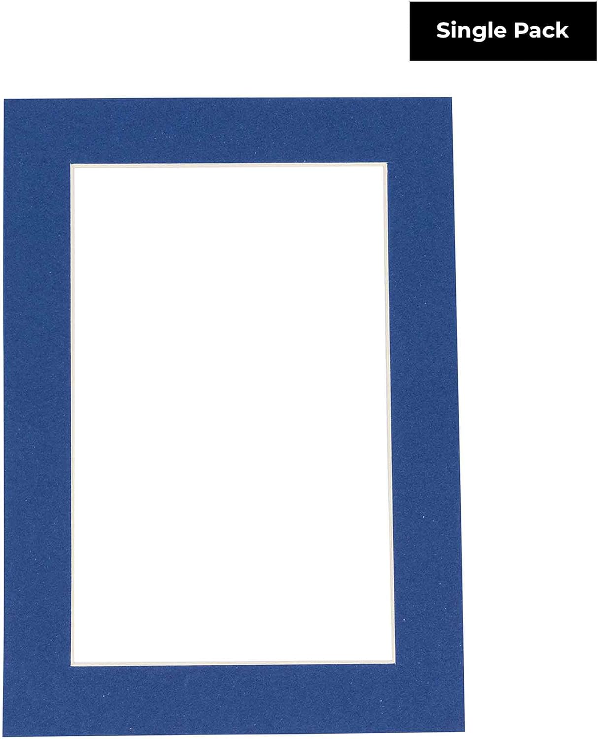8.5x11 Mat Bevel Cut for 7x9 Photos - Acid Free Bottle Blue Precut Matboard With Backing Board and Crystal Clear, Self Seal Photo Mat Bag - For Pictures, Photos, Framing - 4-ply Thickness