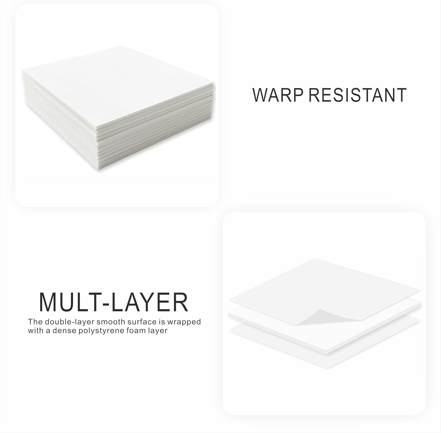 Foam Board 12 x 18 in, ZXUNLIEH 12 Pack White Poster Board, 3/16 in Thick Craft Foam Core Board, Puzzle Board, Double Sided, Foam Sheets for Picture, Project, Presentation, Artwork, Signage and Crafts