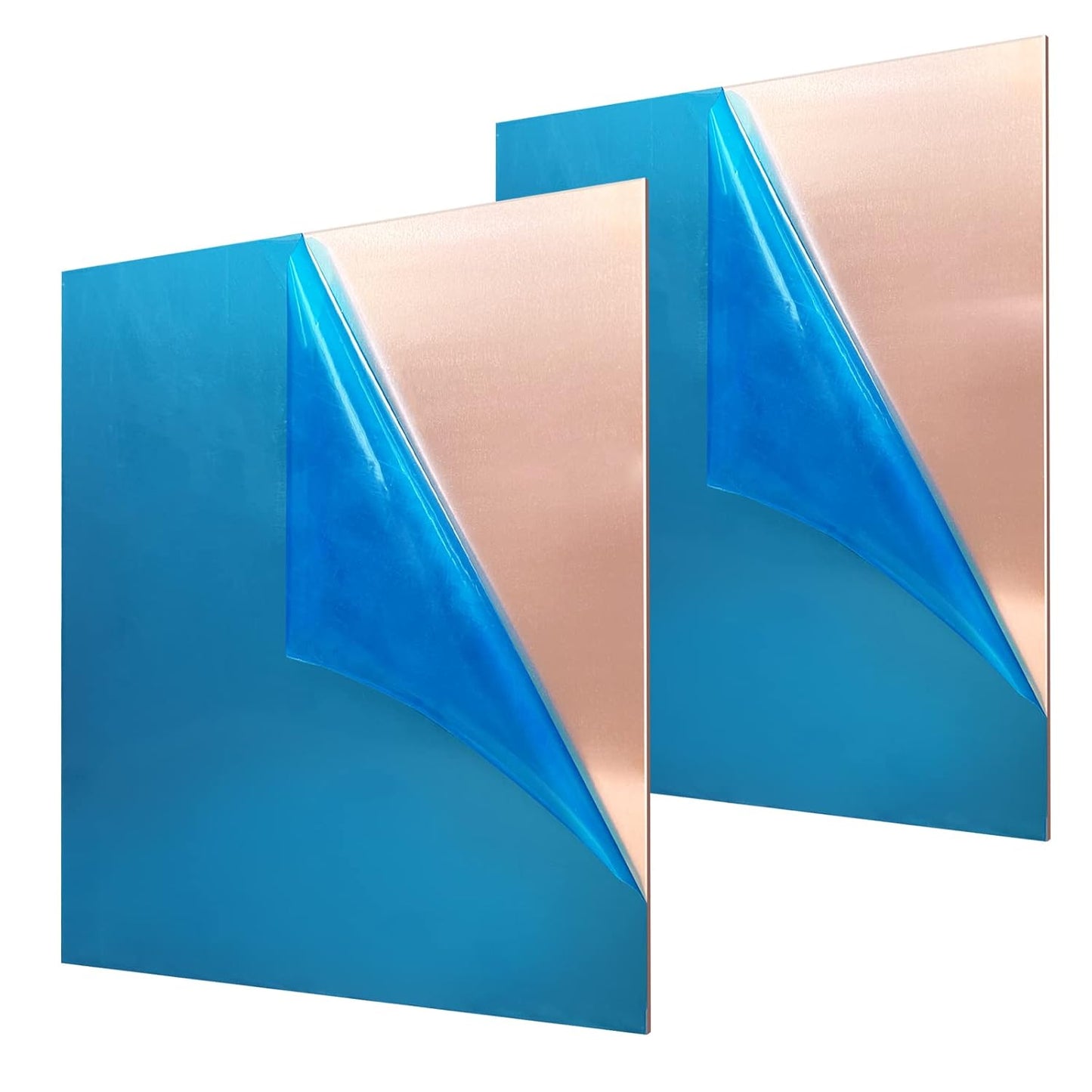 2 Pieces 99.9% Pure Copper Sheet, 8" x 10", 24 Gauge(0.5mm) Thickness, Film Attached Copper Plate, Great for Jewelry, Crafts, modelers