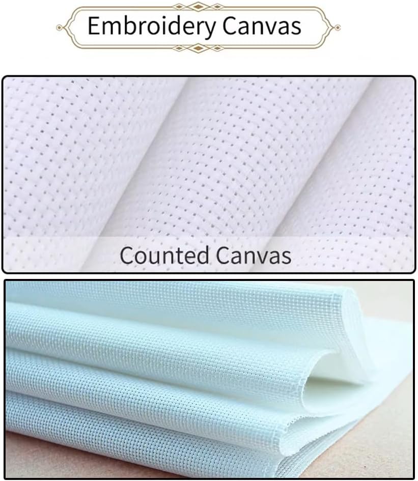 Threadhaven Cross-Stitch Kit 14CT Aida Counted Embroidery Complete Set with Fabric, Threads, Needles & Chart-Premium Beautiful Girls Design for Adults & Beginners- Winter Warm Tea 13''×13''