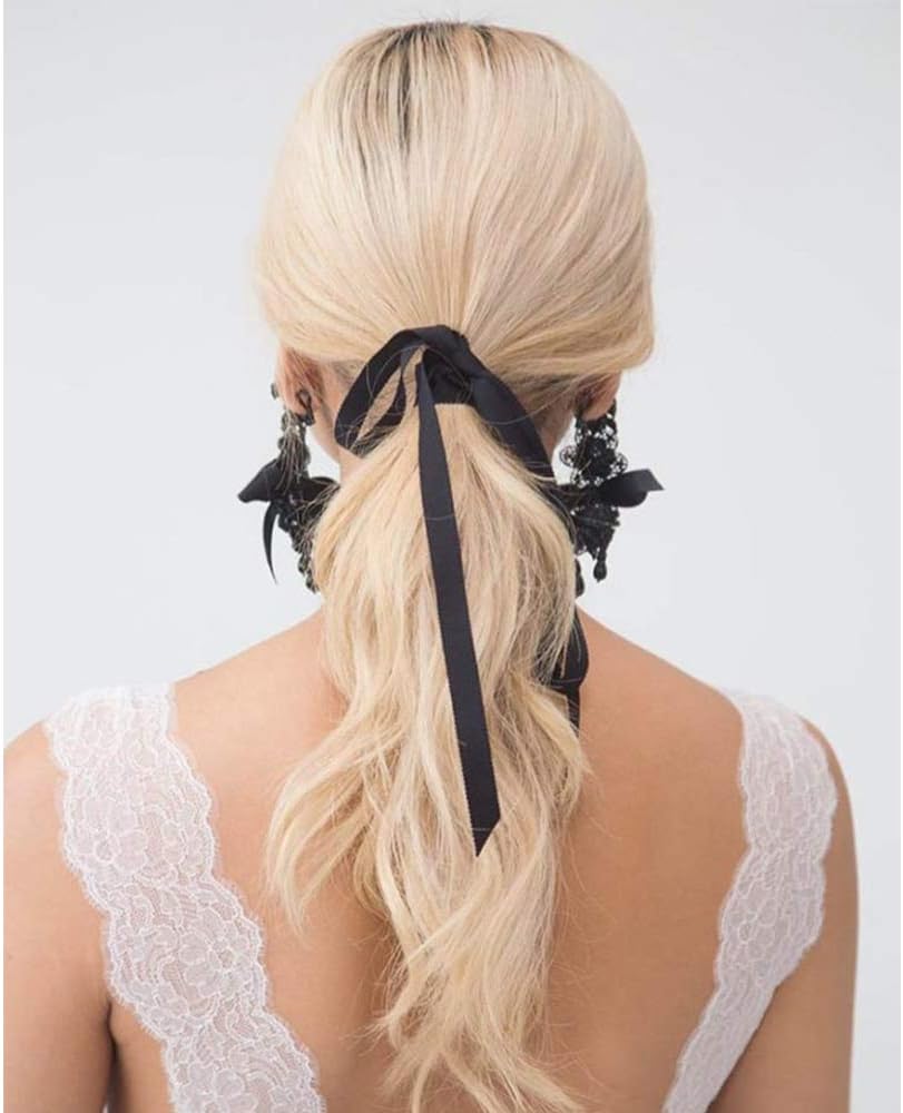 TONIFUL 3/8 Inch x 100yds Black Satin Ribbon Thin Solid Fabric Ribbons Roll for Gift Wrapping Invitation Floral Hair Balloons Craft Sewing Party Wedding Halloween Decoration Valentine's Day Bouquet