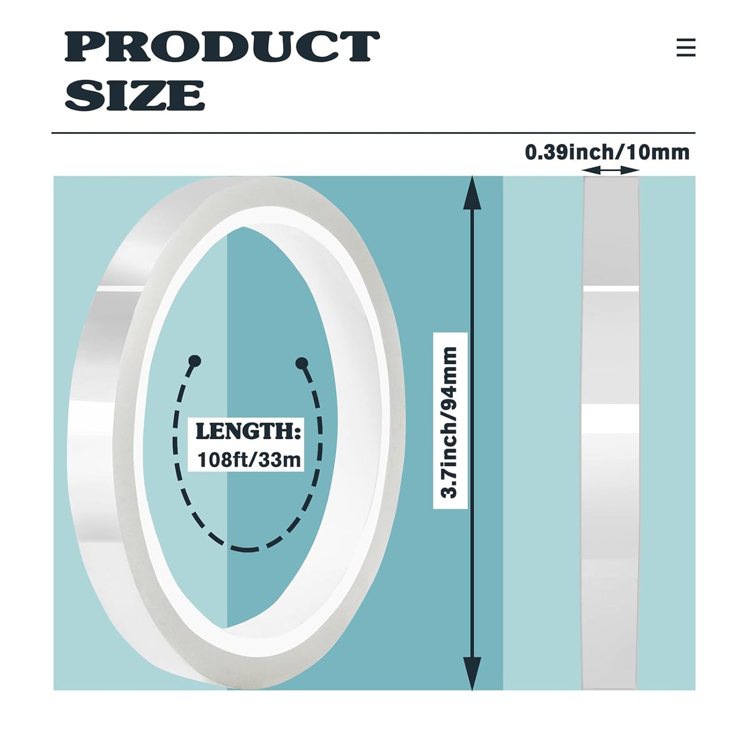12 Rolls 10mm x33m(108ft) Clear Heat Tape,Transparent High Temperature Heat Resistant Tape,Heat Transfer Tape for Heat Press and Sublimation,Heat Transfer Vinyl,No Residue